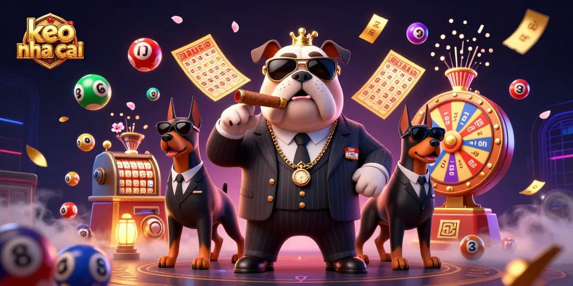 Enter the vibrant world of keo nha cai with an exciting 3D illustration of lottery and bingo elements.