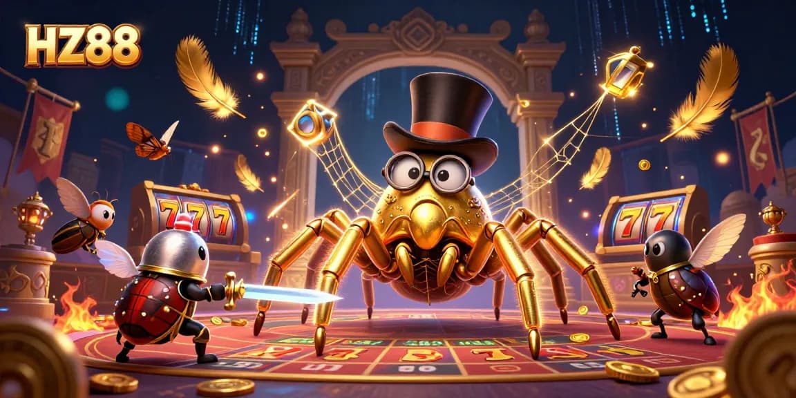 Engage in epic HZ88 casino adventures with thrilling gameplay, golden coins, and dynamic characters.