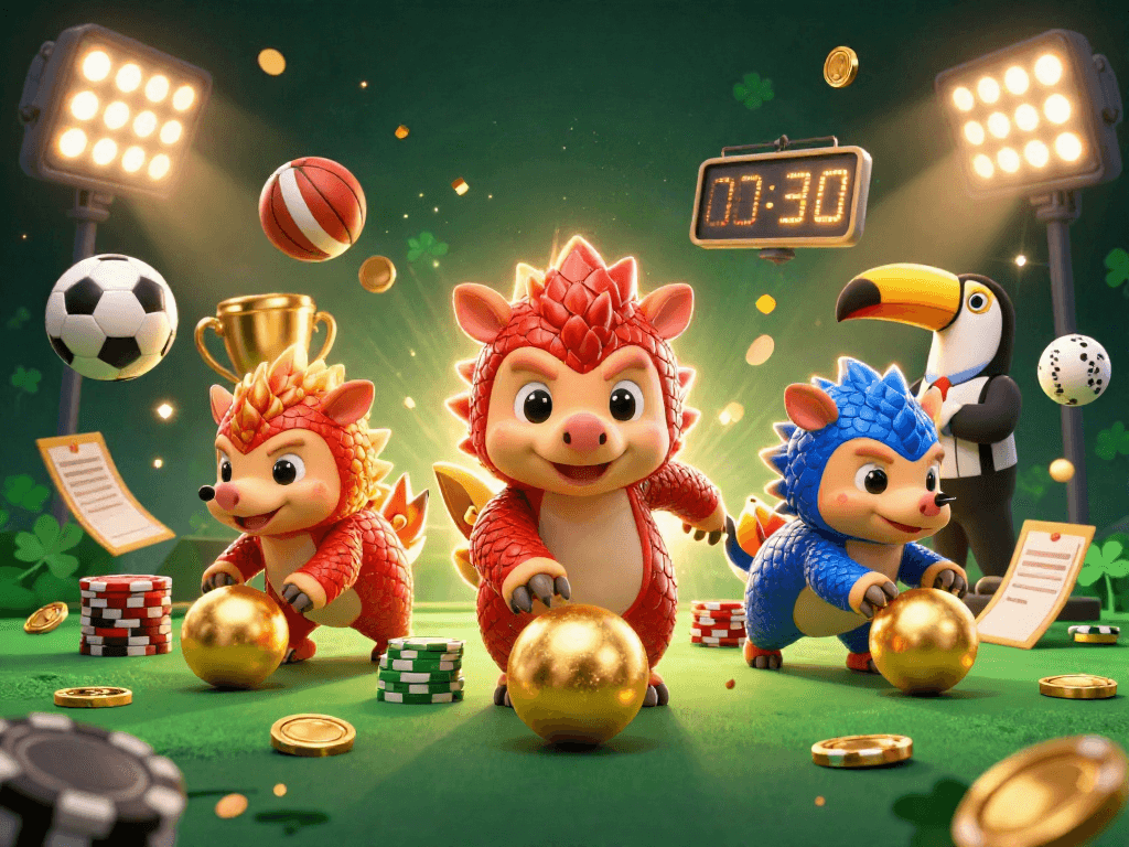 Menangkan coloksgp dengan kasino online, dua pangolin rival menggulirkan bola emas.