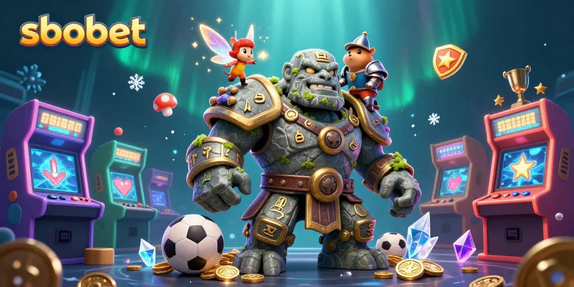 SBOBET menghadirkan taruhan olahraga yang menarik dengan golem penjaga dan peri berkilau, memikat pemain judi.