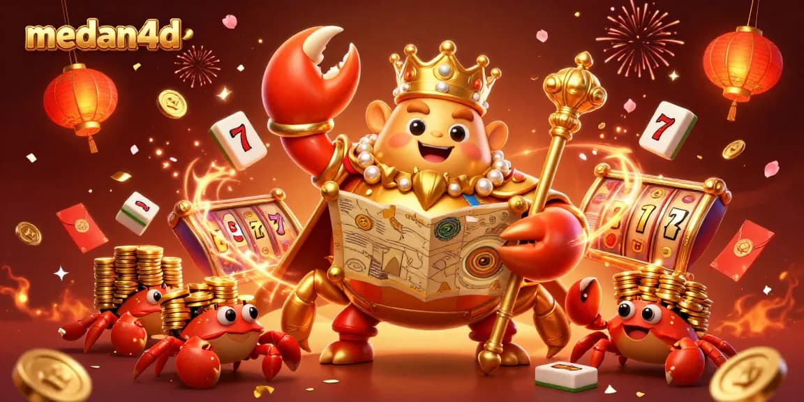 Menangkan jackpot besar di medan4d dengan koin emas dan simbol keberuntungan yang menari-nari.