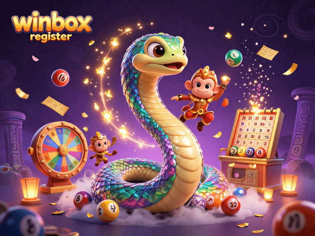Winbox register: Engage in vibrant casino actions with colorful elements and characters.