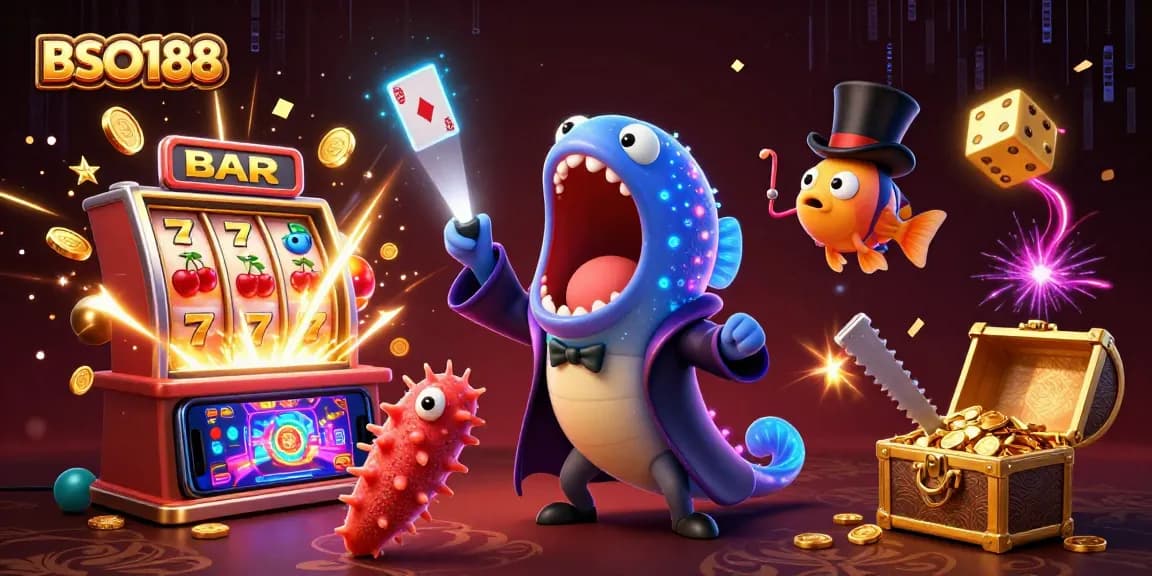 Experience the magic of BSO188 with an enchanting deep-sea casino adventure illustration.