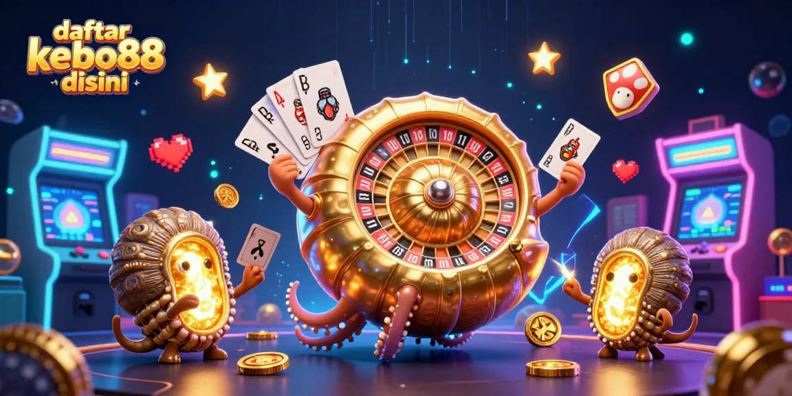 Mengakses daftar kebo88 disini melalui ilustrasi bermain kartu dengan nautilus raksasa dan elemen kasino menarik.
