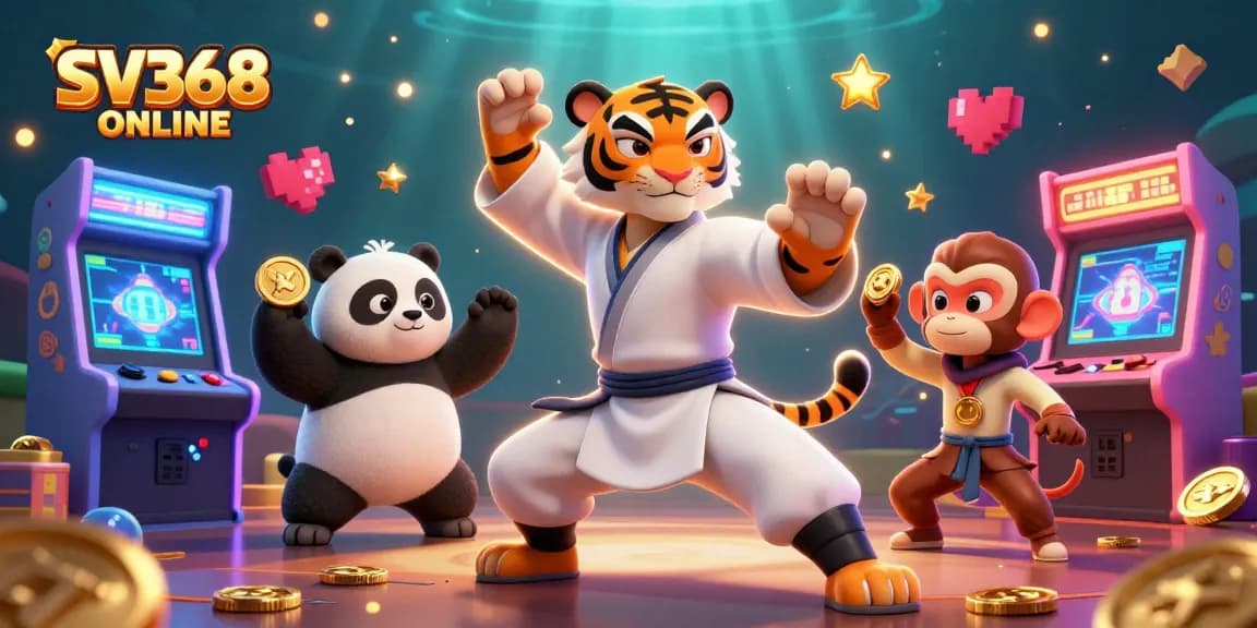 Experience thrilling gaming at SV368 ONLINE with vibrant characters and casino elements.