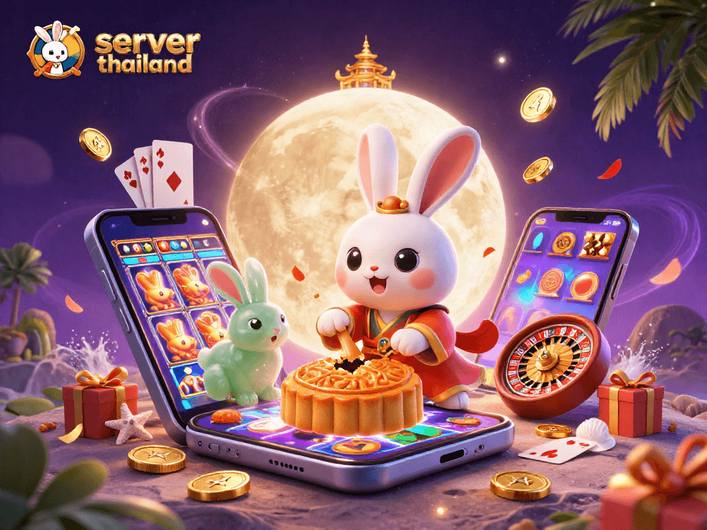 Engage with the server thailand as the moon rabbit celebrates by incorporating poker chips into golden mooncakes.