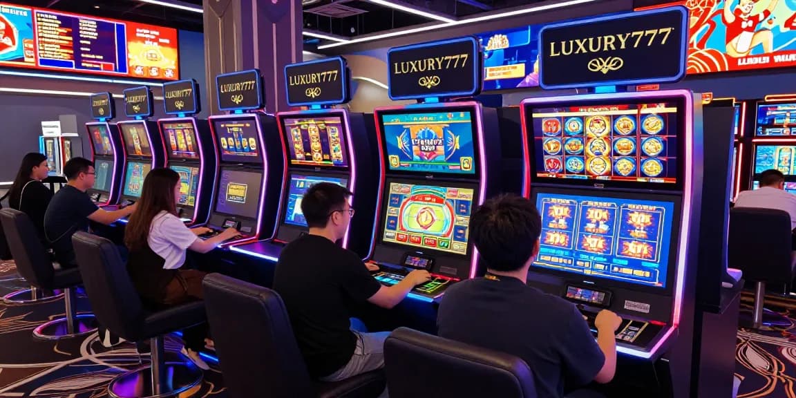 Pengalaman perjudian online dengan LUXURY777, pemain menikmati berbagai permainan slot dan kasino.