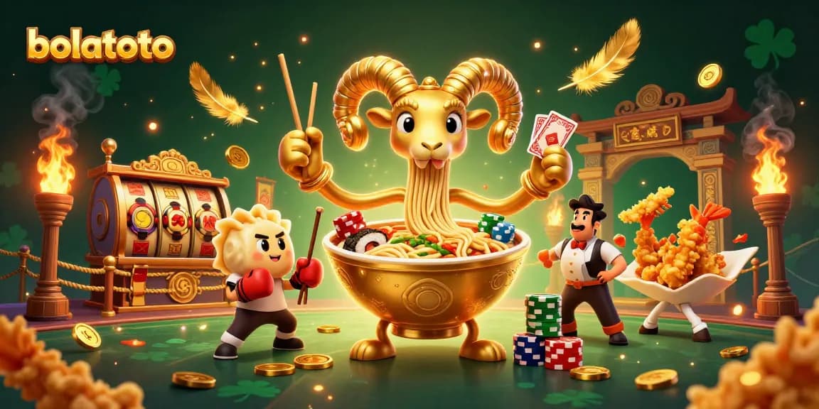 Experience thrills at bolatoto with vibrant 3D scene featuring unique characters and exciting slot elements.