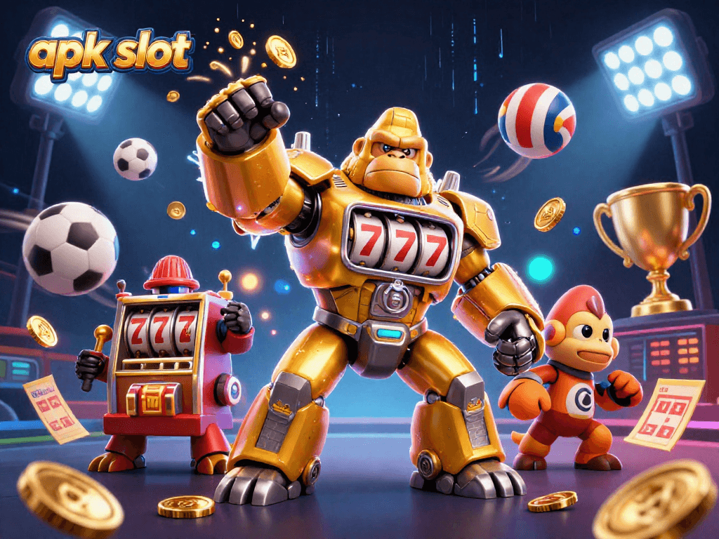 Menangkan jackpot apk slot dengan gorila mekanik dan simbol keberuntungan yang menakjubkan.