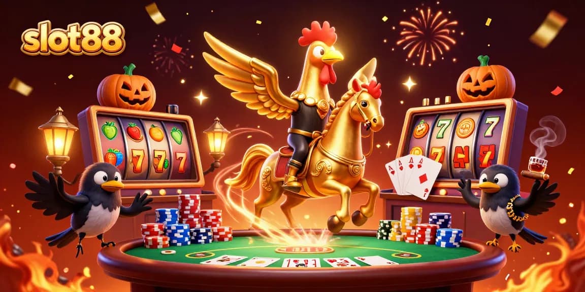 Menangkan jackpot di slot88 dengan ilustrasi kasino penuh warna yang seru.