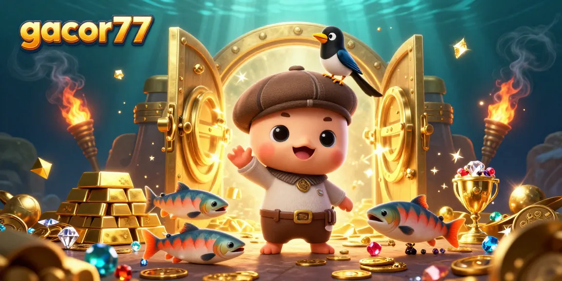 Gacor77 membawa keberuntungan dengan karakter lucu dalam ilustrasi kasino 3D yang menggemaskan.