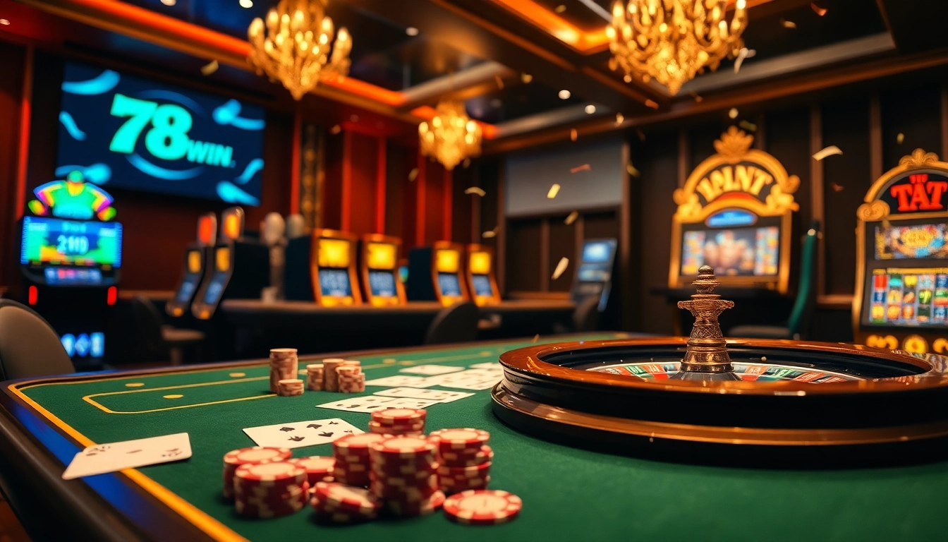 Experience the thrill of gambling at 78win.id with a vibrant casino scene full of action.