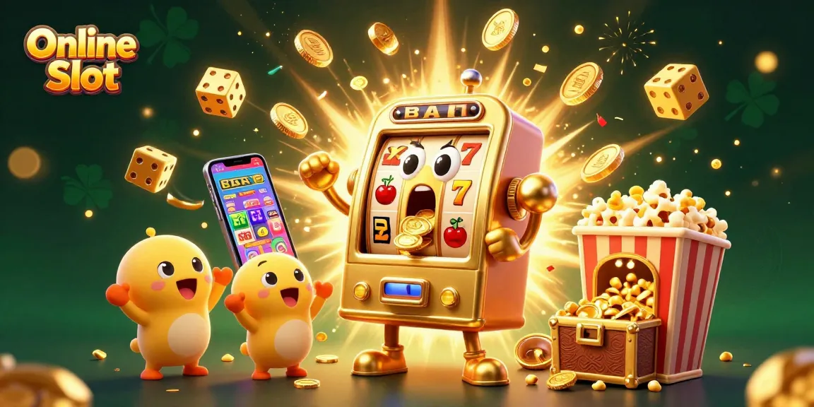 Spin the reels for excitement in this Online Slot scene filled with characters and jackpot elements.