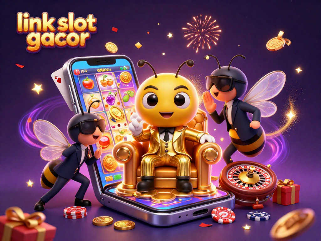 Experience thrilling moments with link slot gacor in this vibrant 3D casino scene.