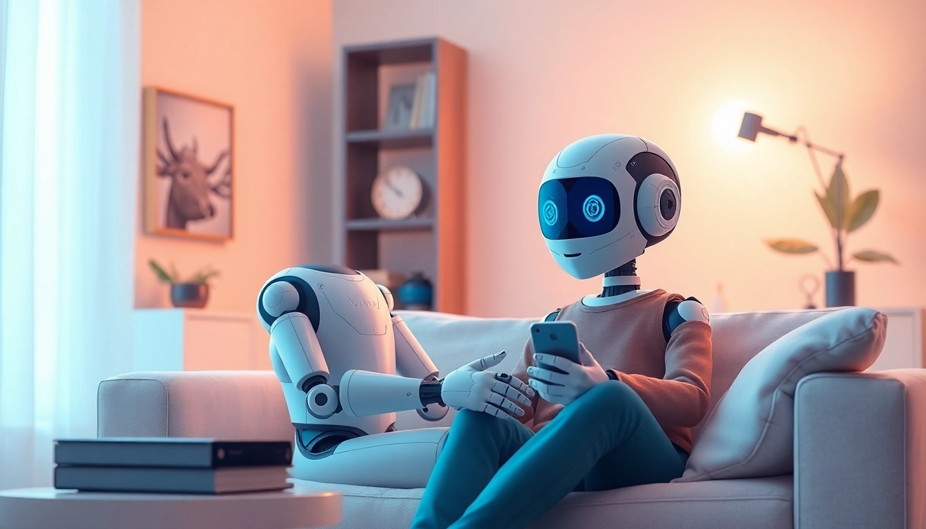 Engaging interaction with Crush AI, your friendly companion, in a cozy modern setting.