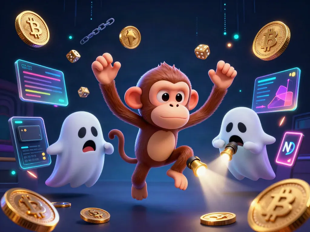 Experience sunwin chính hãng with a playful poltergeist monkey juggling gold in a vibrant casino