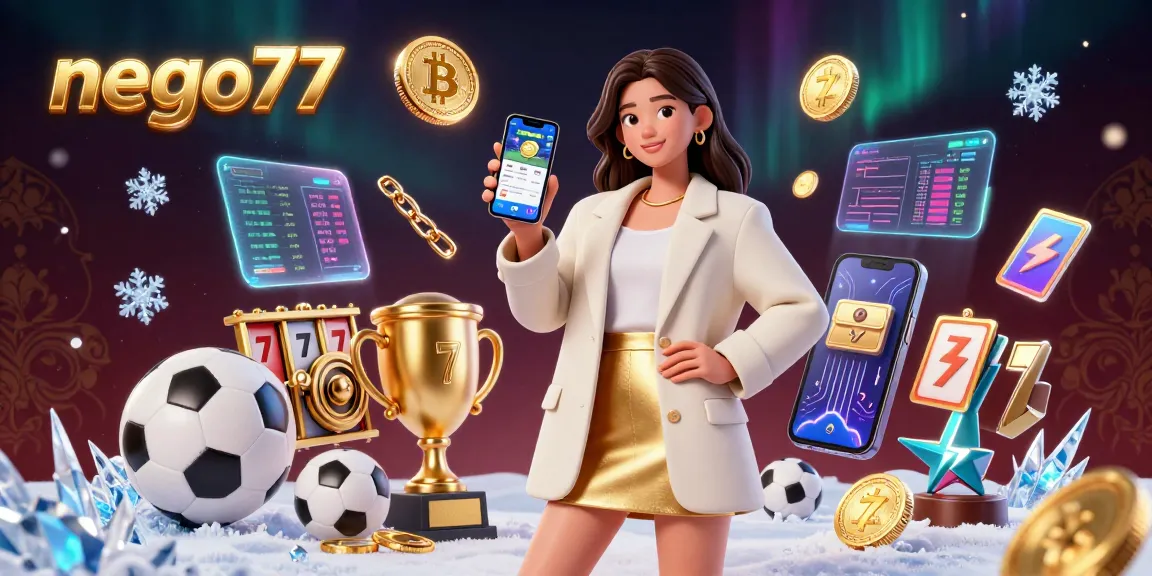 Bet on your success with nego77 using a smartphone for the ultimate betting experience amid vibrant digital elements.