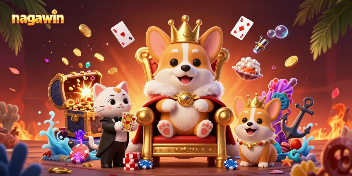 Experience fun and rewards at nagawin with a vibrant 3D gaming scene overflowing with action.