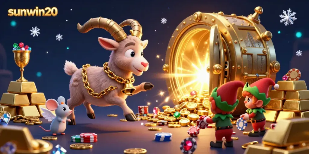 Experience exhilarating gameplay in sunwin20's vibrant casino, with festive characters and abundant treasures.