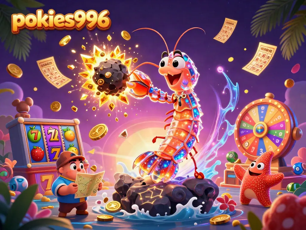 Experience the thrill of pokies996 with our vibrant slot scene featuring exciting game elements.