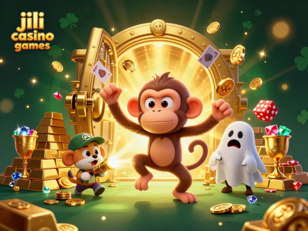 Engage with jili casino games in this thrilling 3D illustration filled with vibrant casino elements.