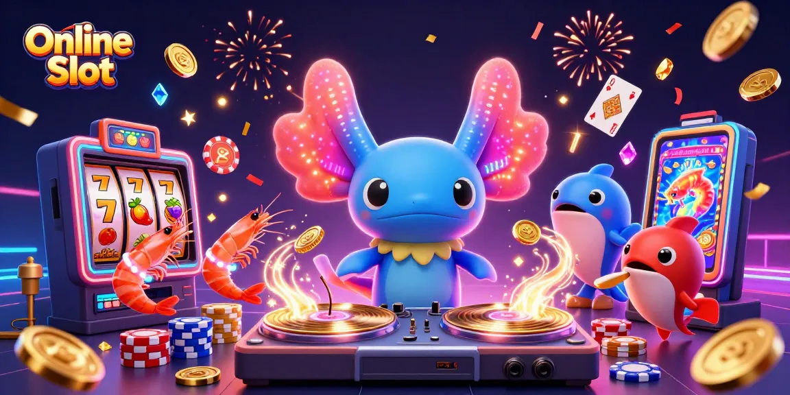 Spin the reels of Online Slot games with vibrant characters and visually stunning casino elements.