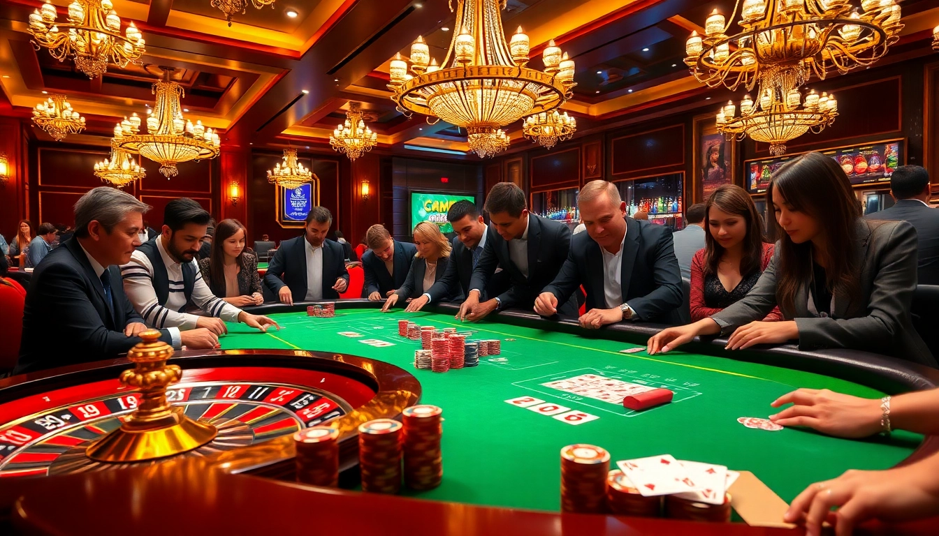Players engaging in high-stakes poker action at CM88 casino table