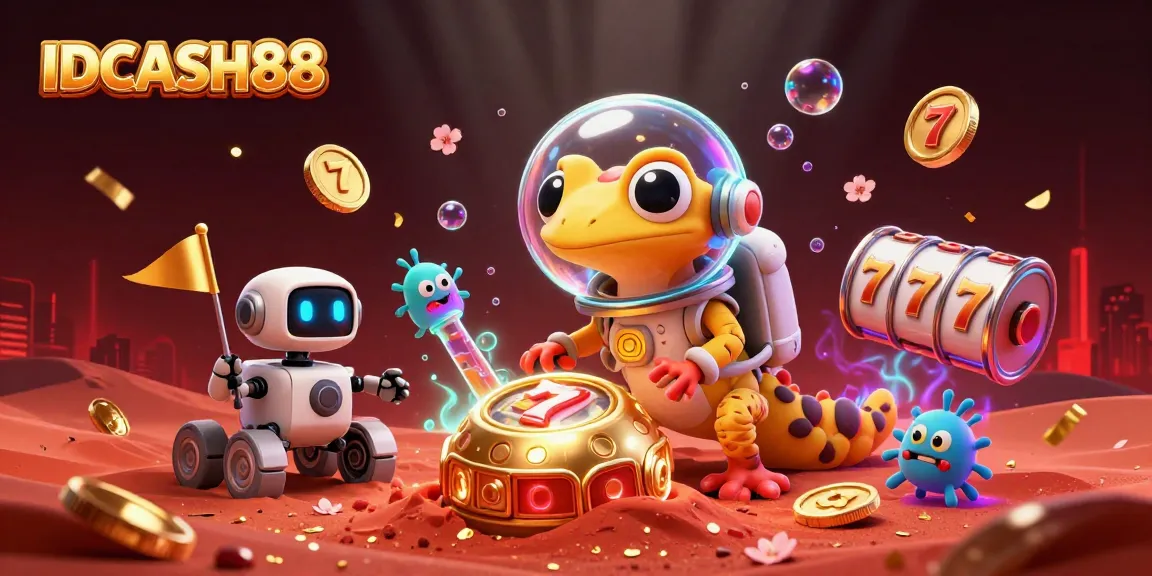 Experience the thrilling world of IDCASH88 with vibrant gaming elements and characters in a dynamic casino setting.
