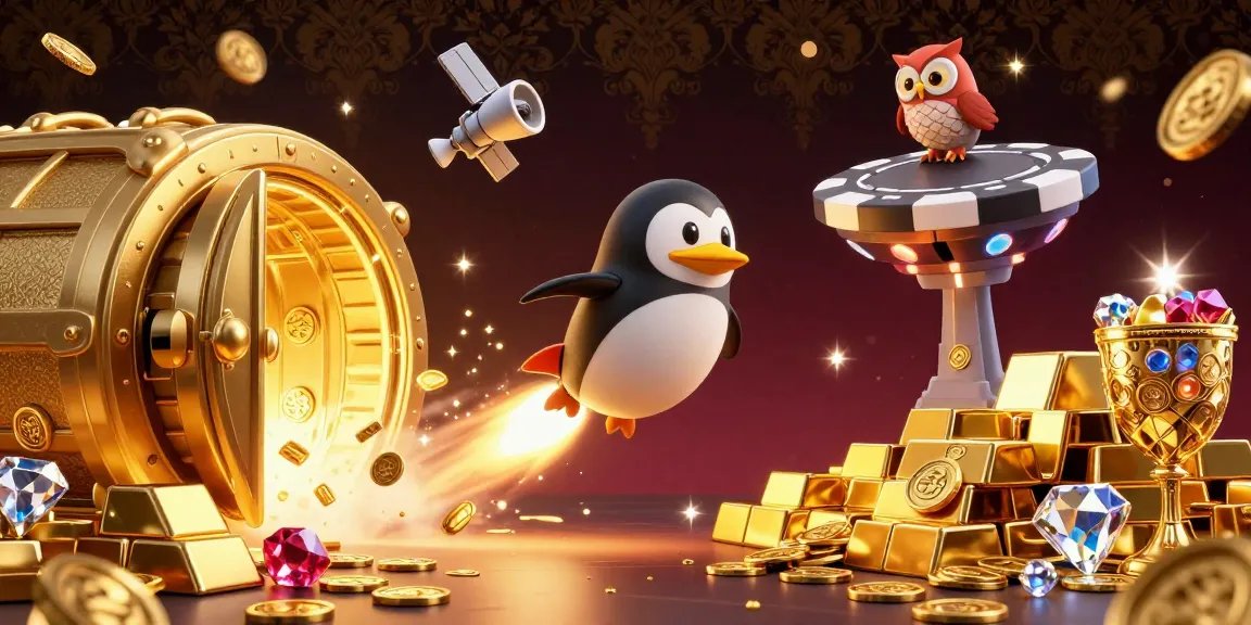 Spin and win big with Slot Gcor in a vibrant scene packed with golden treasures and casino elements.