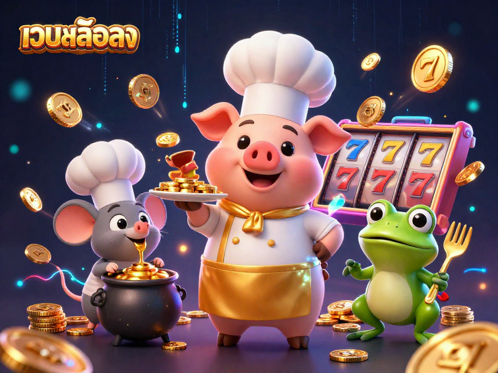 Engage with เว็บสล็อตตรง featuring vibrant 3D cartoon characters in a dynamic slot scene.