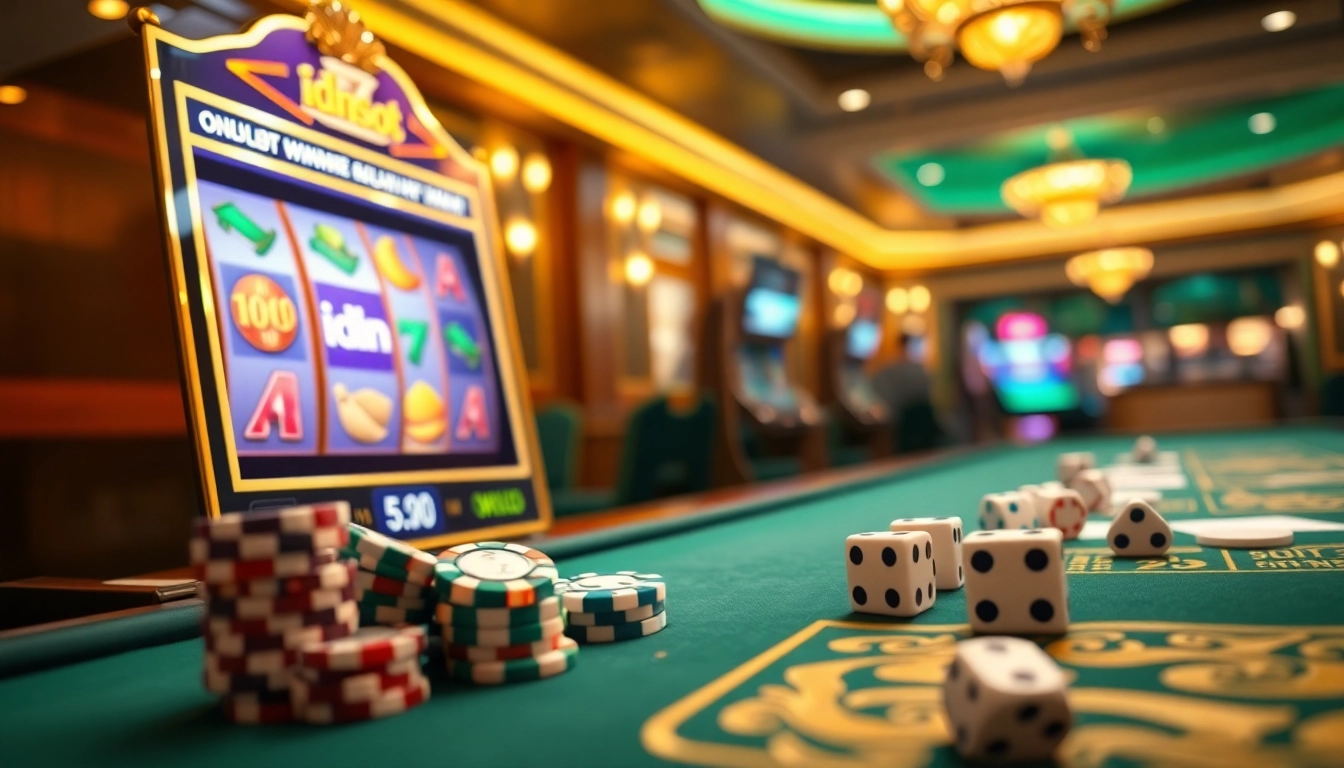 Experience the thrill of idnslot with stunning online slot machines and vibrant casino elements.