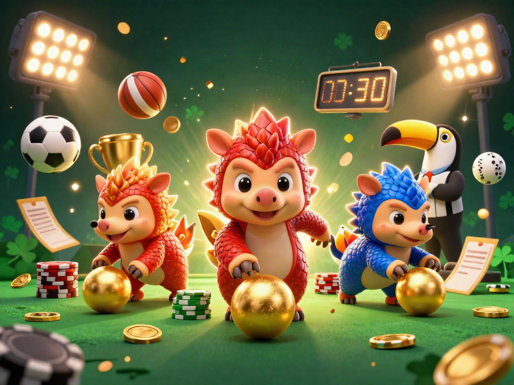 Menangkan coloksgp dengan kasino online, dua pangolin rival menggulirkan bola emas.