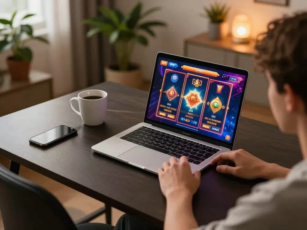 Menikmati slot gacor gampang menang secara online dari pengaturan rumah yang nyaman, menunjukkan permainan strategis.