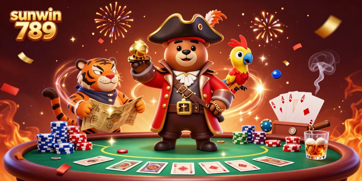 Experience high-stakes poker action with sunwin 789 inside a vibrant, animated scene
