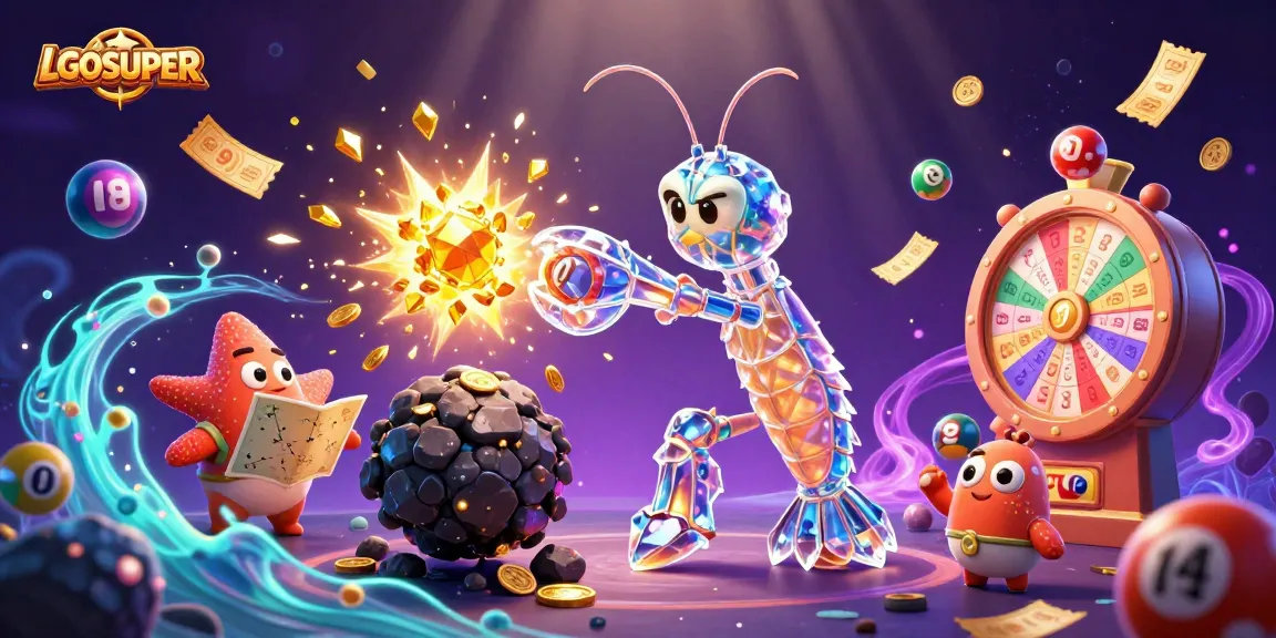 Experience gaming excitement with LGOSUPER in a colorful, dynamic casino scene.