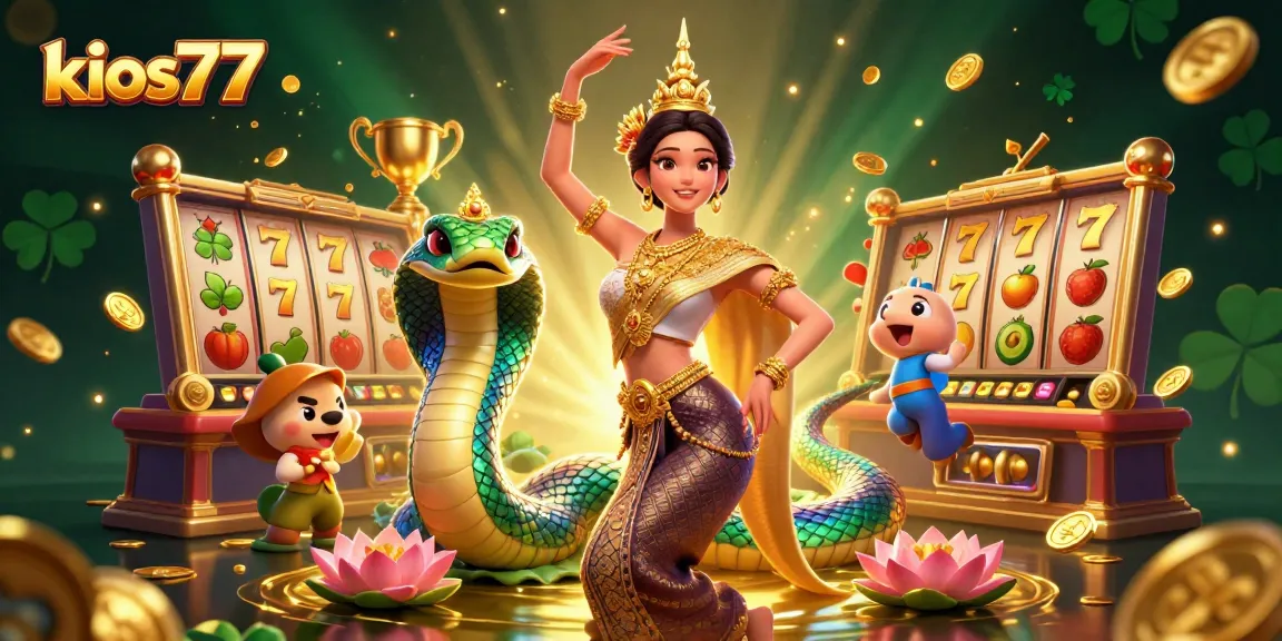 Win big at kios77 with vibrant slots and captivating characters amidst gold and luck