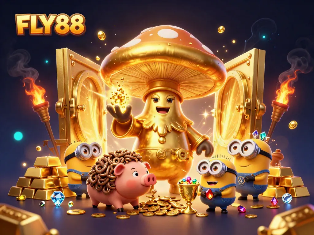 FLY88 launches treasure-finding quests with engaging characters in a packed gaming scene.