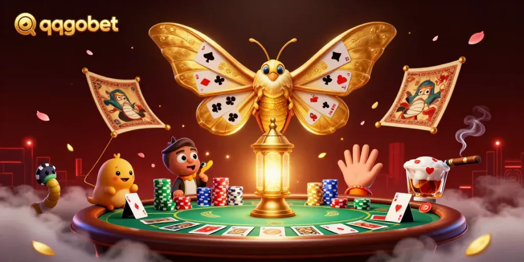 Experience the thrilling dynamics of the qqgobet casino world illustrated with vibrant characters and game elements.