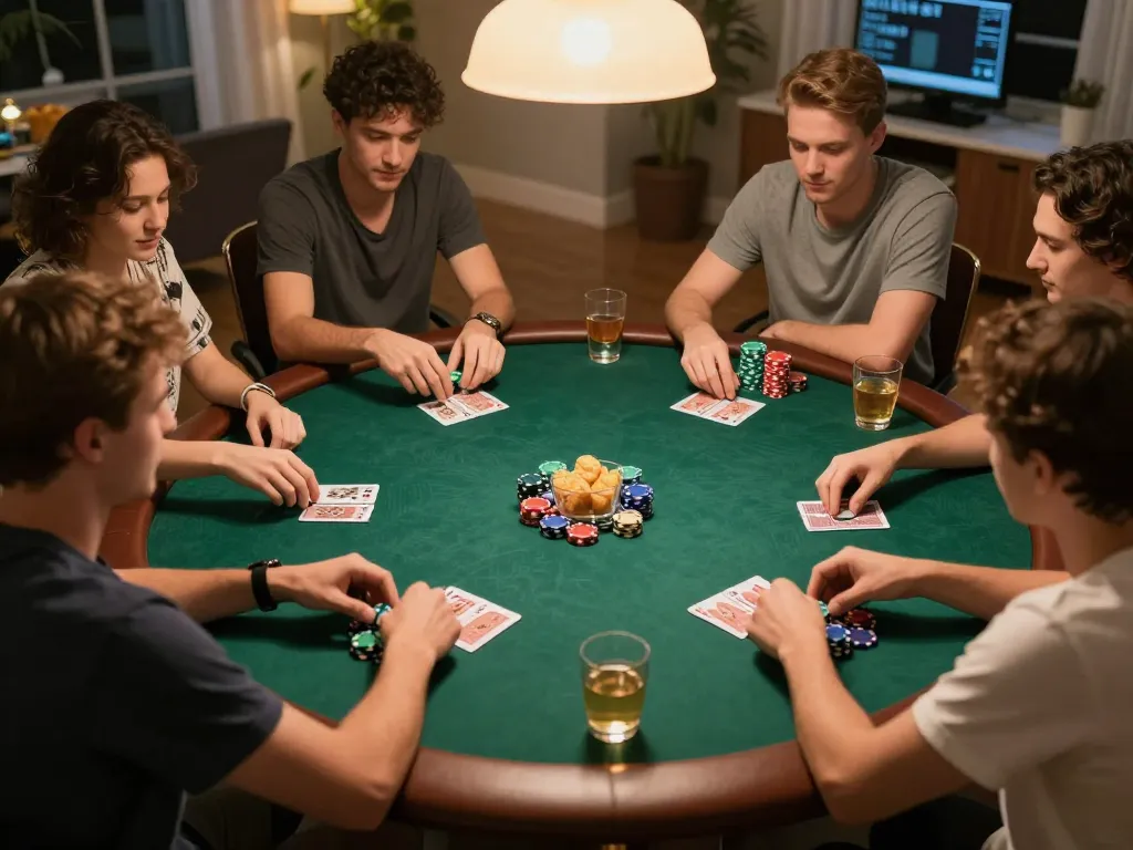 WWBOLA players enjoying an engaging poker night with friends, showcasing strategic gameplay.