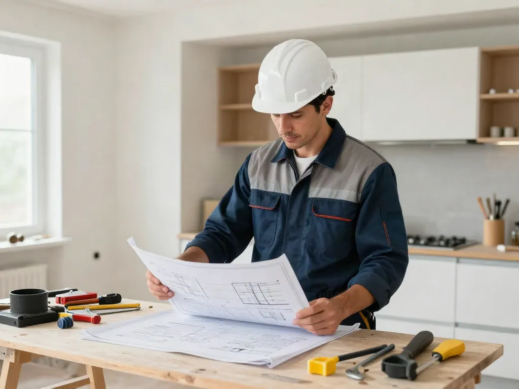 Professional contractor reviewing plans on site, providing reliable services for slot gacor projects.