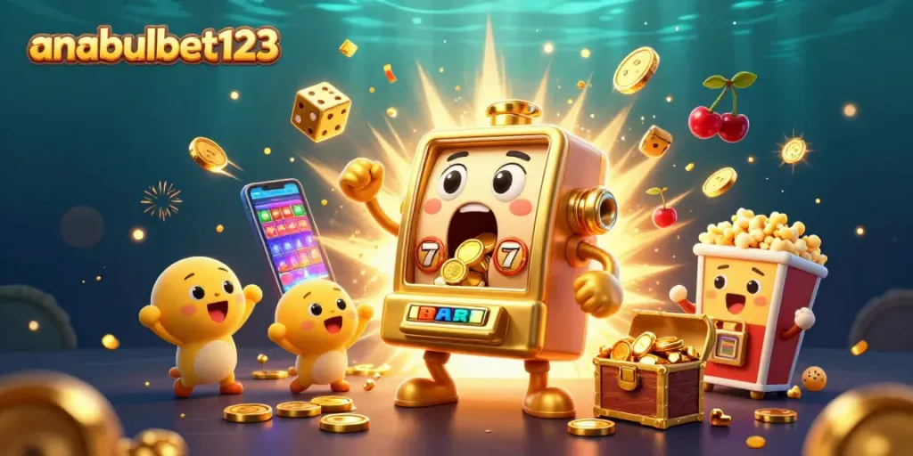 anabulbet123 menarik jackpot dari mesin slot emas dengan koin melimpah dan semangat meriah dari mesin kecil lainnya.