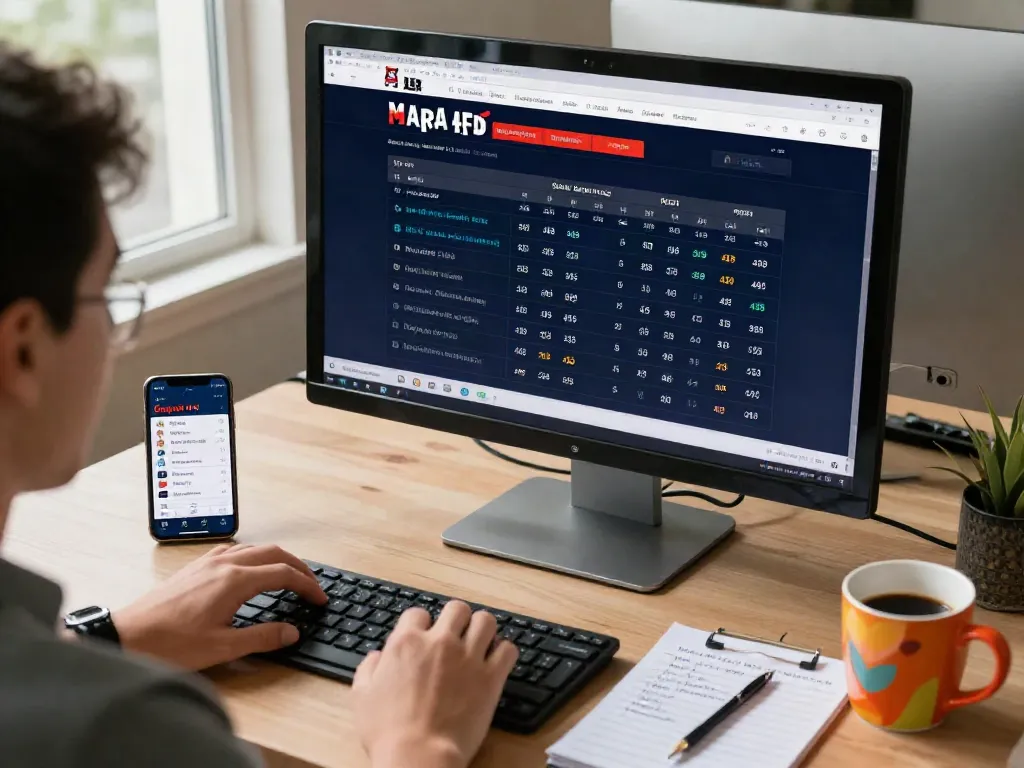 Pengguna melihat Data Macau 4D terbaru di komputer sambil merencanakan strategi taruhan.