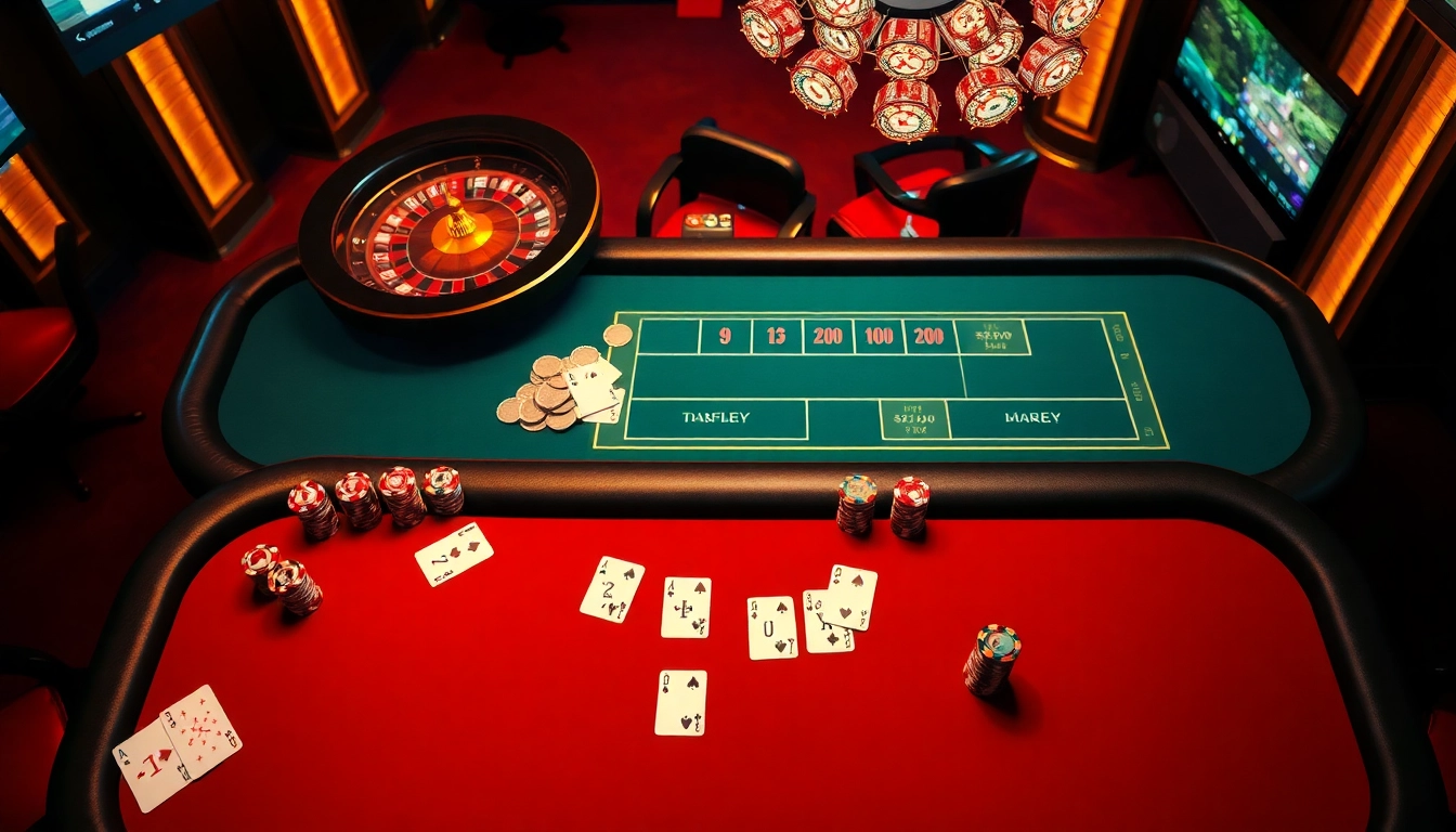 Engage in thrilling gameplay at https://go8.live/, featuring luxury poker tables and vibrant casino chips.
