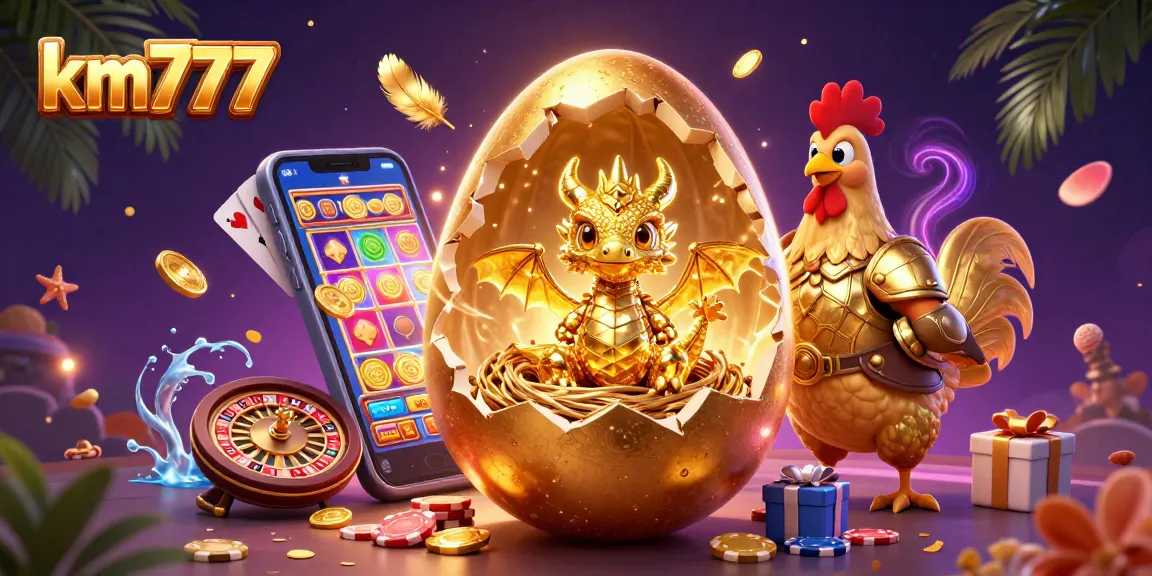 Engage in exciting gameplay with km777 featuring a golden dragon and casino elements.