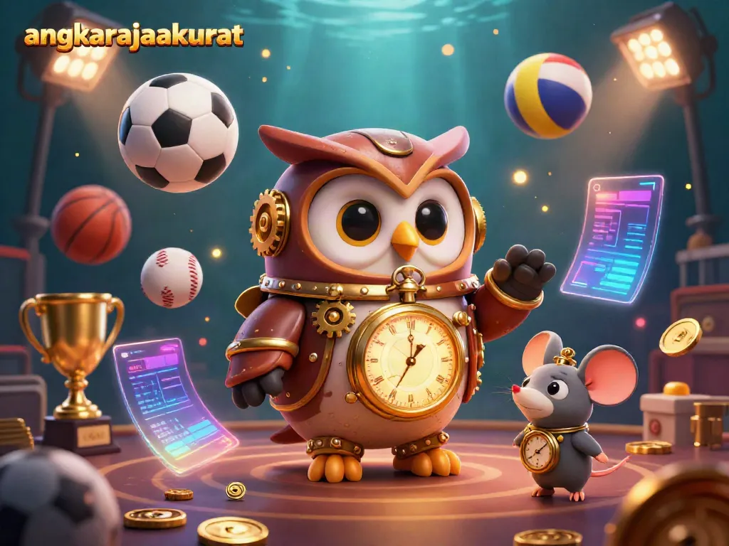 Experience the excitement at angkarajaakurat with a vibrant casino scene featuring a time-traveling owl.