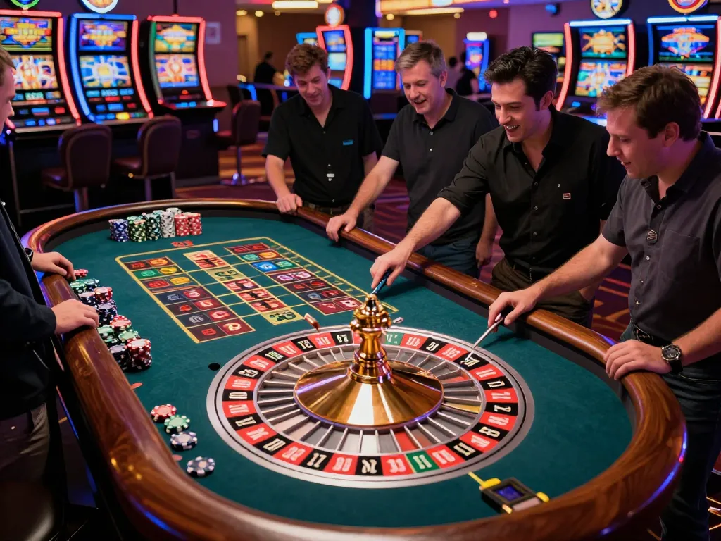 Experience the thrill of alfa138 roulette with players eagerly watching the spinning wheel.