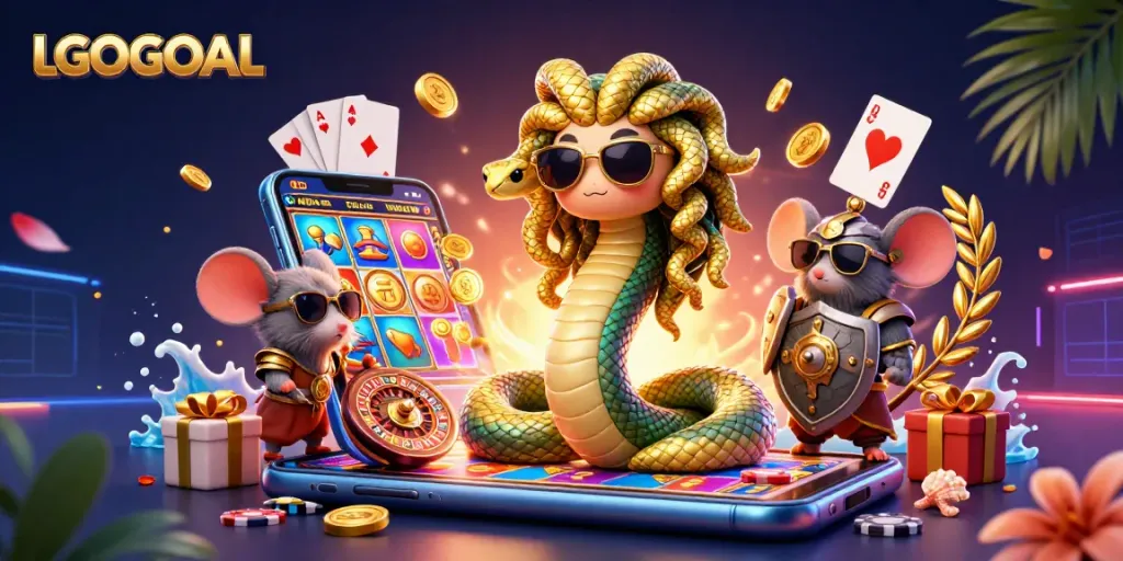 Play at LGOGOAL for thrilling online gaming adventures with Medusa and a warrior mouse!