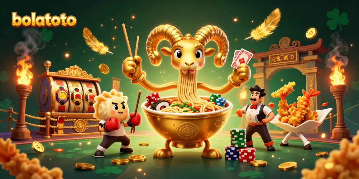Experience thrills at bolatoto with vibrant 3D scene featuring unique characters and exciting slot elements.