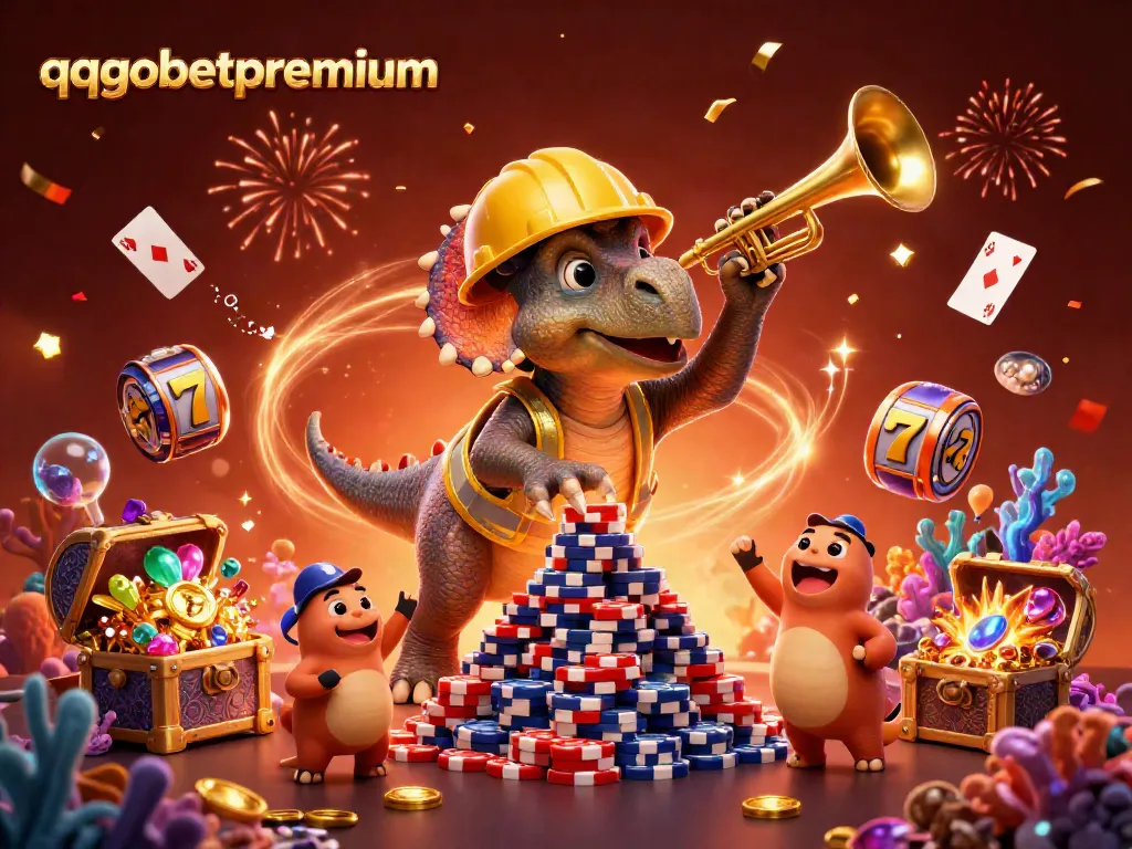 Celebrate winning moments at qqgobetpremium with a lively 3D casino scene!