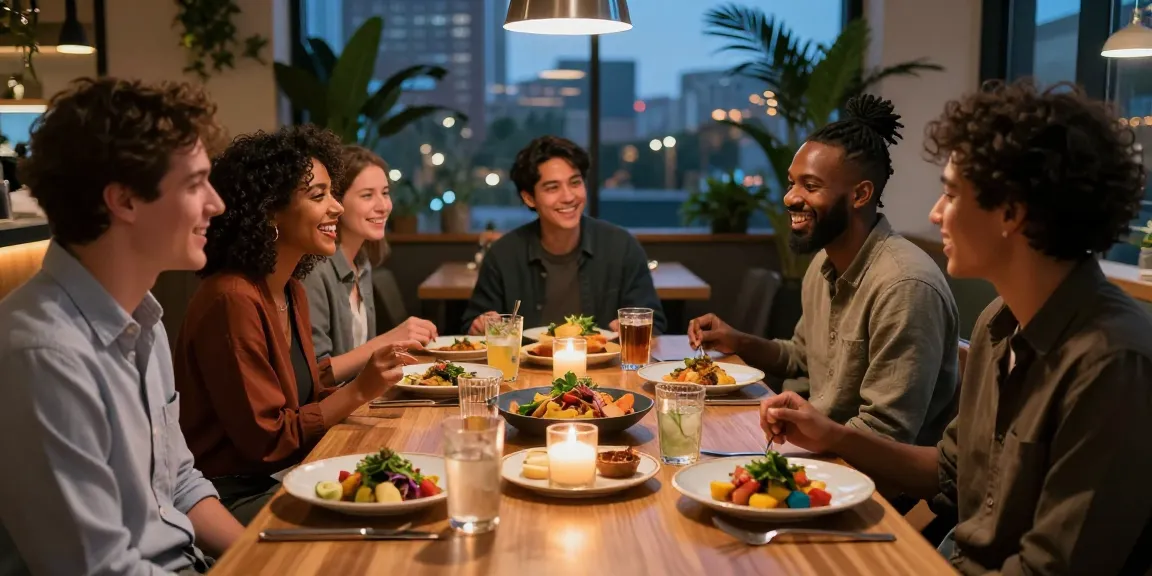 Sydney303 dining experience at TrestleOnTenth with friends savoring gourmet dishes in a cozy atmosphere.